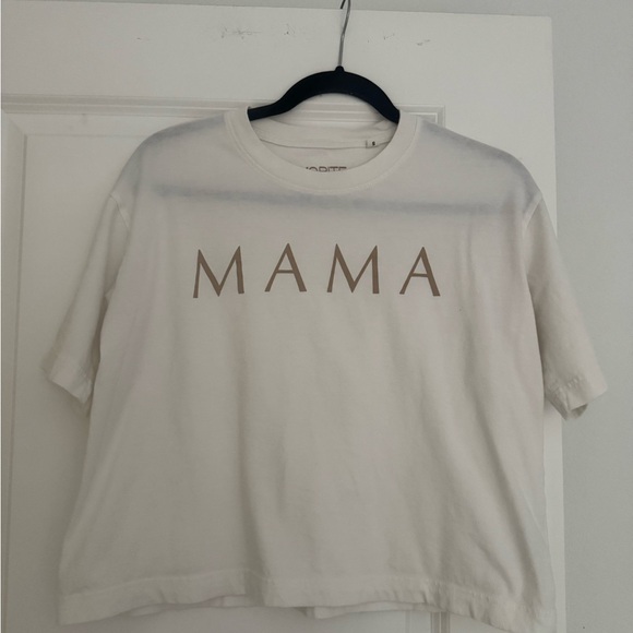 Favorite people shop women’s 100% cotton beige boxy MAMA t-shirt top size small - Picture 3 of 6